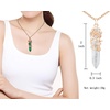 image:imageBivei Vintage Reiki Healing Crystal Necklace Hexagonal Prism Quartz Point Stone Flower Wrapped Pendulum Pendant JewelryClear Quartz