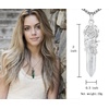 image:imageBivei Vintage Reiki Healing Crystal Necklace Hexagonal Prism Quartz Point Stone Flower Wrapped Pendulum Pendant JewelryClear Quartz