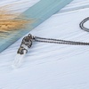 image:imageBivei Vintage Reiki Healing Crystal Necklace Hexagonal Prism Quartz Point Stone Flower Wrapped Pendulum Pendant JewelryClear Quartz