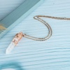 image:imageBivei Vintage Reiki Healing Crystal Necklace Hexagonal Prism Quartz Point Stone Flower Wrapped Pendulum Pendant JewelryClear Quartz