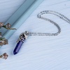 image:imageBivei Vintage Reiki Healing Crystal Necklace Hexagonal Prism Quartz Point Stone Flower Wrapped Pendulum Pendant JewelryLapis Lazuli