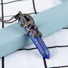image:imageBivei Vintage Reiki Healing Crystal Necklace Hexagonal Prism Quartz Point Stone Flower Wrapped Pendulum Pendant JewelryLapis Lazuli