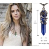 image:imageBivei Vintage Reiki Healing Crystal Necklace Hexagonal Prism Quartz Point Stone Flower Wrapped Pendulum Pendant JewelryLapis Lazuli