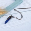 image:imageBivei Vintage Reiki Healing Crystal Necklace Hexagonal Prism Quartz Point Stone Flower Wrapped Pendulum Pendant JewelryLapis Lazuli