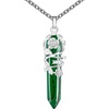 image:imageBivei Vintage Reiki Healing Crystal Necklace Hexagonal Prism Quartz Point Stone Flower Wrapped Pendulum Pendant JewelryManmade Malachite