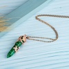 image:imageBivei Vintage Reiki Healing Crystal Necklace Hexagonal Prism Quartz Point Stone Flower Wrapped Pendulum Pendant JewelryManmade Malachite