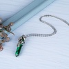 image:imageBivei Vintage Reiki Healing Crystal Necklace Hexagonal Prism Quartz Point Stone Flower Wrapped Pendulum Pendant JewelryManmade Malachite