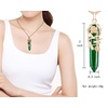 image:imageBivei Vintage Reiki Healing Crystal Necklace Hexagonal Prism Quartz Point Stone Flower Wrapped Pendulum Pendant JewelryManmade Malachite