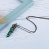 image:imageBivei Vintage Reiki Healing Crystal Necklace Hexagonal Prism Quartz Point Stone Flower Wrapped Pendulum Pendant JewelryManmade Malachite