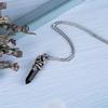 image:imageBivei Vintage Reiki Healing Crystal Necklace Hexagonal Prism Quartz Point Stone Flower Wrapped Pendulum Pendant JewelryObsidian