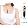 image:imageBivei Vintage Reiki Healing Crystal Necklace Hexagonal Prism Quartz Point Stone Flower Wrapped Pendulum Pendant JewelryObsidian