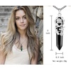 image:imageBivei Vintage Reiki Healing Crystal Necklace Hexagonal Prism Quartz Point Stone Flower Wrapped Pendulum Pendant JewelryObsidian