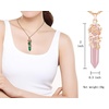 image:imageBivei Vintage Reiki Healing Crystal Necklace Hexagonal Prism Quartz Point Stone Flower Wrapped Pendulum Pendant JewelryRose Quartz