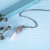 image:imageBivei Vintage Reiki Healing Crystal Necklace Hexagonal Prism Quartz Point Stone Flower Wrapped Pendulum Pendant JewelryRose Quartz