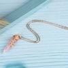 image:imageBivei Vintage Reiki Healing Crystal Necklace Hexagonal Prism Quartz Point Stone Flower Wrapped Pendulum Pendant JewelryRose Quartz