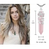 image:imageBivei Vintage Reiki Healing Crystal Necklace Hexagonal Prism Quartz Point Stone Flower Wrapped Pendulum Pendant JewelryRose Quartz