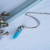 image:imageBivei Vintage Reiki Healing Crystal Necklace Hexagonal Prism Quartz Point Stone Flower Wrapped Pendulum Pendant JewelrySynthetic Blue Turquoise