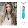 image:imageBivei Vintage Reiki Healing Crystal Necklace Hexagonal Prism Quartz Point Stone Flower Wrapped Pendulum Pendant JewelrySynthetic Blue Turquoise