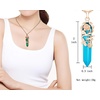 image:imageBivei Vintage Reiki Healing Crystal Necklace Hexagonal Prism Quartz Point Stone Flower Wrapped Pendulum Pendant JewelrySynthetic Blue Turquoise