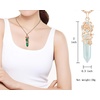 image:imageBivei Vintage Reiki Healing Crystal Necklace Hexagonal Prism Quartz Point Stone Flower Wrapped Pendulum Pendant JewelrySynthetic Opalite