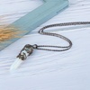 image:imageBivei Vintage Reiki Healing Crystal Necklace Hexagonal Prism Quartz Point Stone Flower Wrapped Pendulum Pendant JewelrySynthetic Opalite