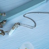 image:imageBivei Vintage Reiki Healing Crystal Necklace Hexagonal Prism Quartz Point Stone Flower Wrapped Pendulum Pendant JewelrySynthetic Opalite