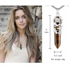 image:imageBivei Vintage Reiki Healing Crystal Necklace Hexagonal Prism Quartz Point Stone Flower Wrapped Pendulum Pendant JewelryTiger Eye