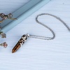 image:imageBivei Vintage Reiki Healing Crystal Necklace Hexagonal Prism Quartz Point Stone Flower Wrapped Pendulum Pendant JewelryTiger Eye