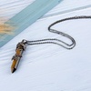 image:imageBivei Vintage Reiki Healing Crystal Necklace Hexagonal Prism Quartz Point Stone Flower Wrapped Pendulum Pendant JewelryTiger Eye