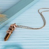 image:imageBivei Vintage Reiki Healing Crystal Necklace Hexagonal Prism Quartz Point Stone Flower Wrapped Pendulum Pendant JewelryTiger Eye