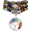 image:imageBivei 108 Mala Beads Bracelet for Women  7 Chakra Tree of Life Real Healing Gemstone Yoga Meditation Mala Prayer Bead NecklaceBlood Stone