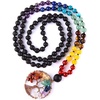 image:imageBivei 108 Mala Beads Necklace Life Tree 7 Chakra Wrap Bracelet Real Healing Gemstone Yoga Meditation Hand Knotted Mala Prayer Bead NecklaceLava Rock Stone