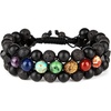 image:imageBivei 8mm Natural Lava Rock Stone Bracelets for Men  Healing Crystal Essential Oil Diffuser Beads Bracelet Chakra Yoga Energy Anxiety Gemstone Bracelet Gift Jewelry for Men7 Chakra Stone  Lava Rock  Agate