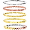 image:imageBivei Beaded Bracelet Set 5pcs for Women Men  Natural Gemstone Crystal Bracelets Healing Anxiety Round Stretch JewelryGold  Silver