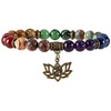 image:imageBivei Chakra Bead Bracelets for Women  8mm 7 Chakra Bracelet With Real Stones Meditation Yoga Gemstone JewelryLotus Charm  Stretch