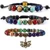 image:imageBivei Chakra Bead Bracelets for Women  8mm 7 Chakra Bracelet With Real Stones Yoga Gemstone Jewelry 3 Pack1 Set of 3 Chakras Lotus Bracelets