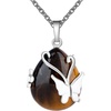 image:imageBivei Crystal Butterfly Necklaces for Women  Rose Quartz Wire Wrap Gemstone Chakra Pendant Gifts Jewelry for Women MenBrown  Yellow Tiger Eye