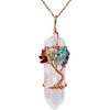 image:imageBivei Life Tree Copper Wire Wrapped Crystal Necklace  Chakra Pendant Natural Stone Quartz Reiki Jewelry Gift for WomenClear QuartzLife Tree
