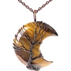 image:imageBivei Life Tree Crescent Moon Necklaces for Women  Copper Wire Wrap Gemstones Pendant Crystals and Natural Stones Necklace Witch Jewellery Christmas Valentines Day for FriendsBrown  Tiger Eye Stone