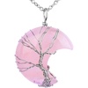 image:imageBivei Life Tree Crescent Moon Necklaces for Women Copper Wire Wrap Gemstones Pendant Crystals and Natural Stones Necklace Witch Jewellery