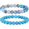 8mm Blue Dragon Vein Agate & Turquoise (Strength & Protection)