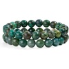 image:imageBivei Natural Crystals Gemstone Healing Stretchy Round Beaded Bracelet  8MM Semi Precious Beads Bracelet Handmade Spiritual Jewelry Gift for Women MenEnhance Positive Energy8mm Moss Agate  African Turquoise Peace  Prosperity
