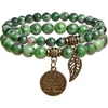 image:imageBivei Natural Semi Precious Gemstone beads bracelet for women  Life Tree and Leaf Charm Energy Reiki Crystal Stretch BraceletsRuby Zoisite Bracelet Set