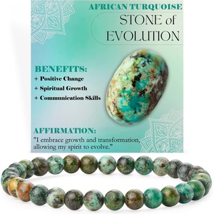 image:imageBivei 6mm Beaded Bracelets for Women Handmade Semi Precious Natural Stone Stretch Elastic Jewelry Yoga Protection GiftsAfrican Turquoise  Evolution