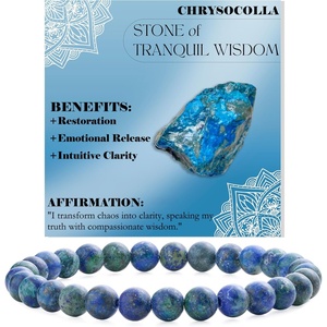 image:imageBivei 6mm Beaded Bracelets for Women Handmade Semi Precious Natural Stone Stretch Elastic Jewelry Yoga Protection GiftsChrysocollaGentle Expression