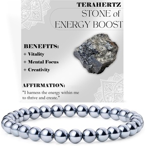 image:imageBivei 6mm Beaded Bracelets for Women Handmade Semi Precious Natural Stone Stretch Elastic Jewelry Yoga Protection GiftsHematite  Mental Mastery