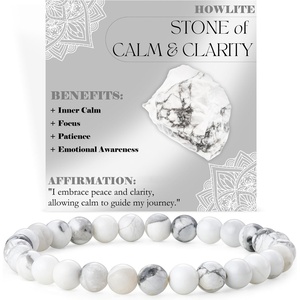 image:imageBivei 6mm Beaded Bracelets for Women Handmade Semi Precious Natural Stone Stretch Elastic Jewelry Yoga Protection GiftsHowlite  Calm  Clarity