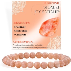 image:imageBivei 6mm Beaded Bracelets for Women Handmade Semi Precious Natural Stone Stretch Elastic Jewelry Yoga Protection GiftsSunstone  Joy  Vitality