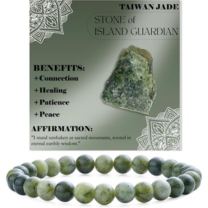image:imageBivei 6mm Beaded Bracelets for Women Handmade Semi Precious Natural Stone Stretch Elastic Jewelry Yoga Protection GiftsTaiwan JadeResilience