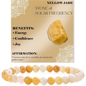 image:imageBivei 6mm Beaded Bracelets for Women Handmade Semi Precious Natural Stone Stretch Elastic Jewelry Yoga Protection GiftsYellow JadeOptimism  Courage